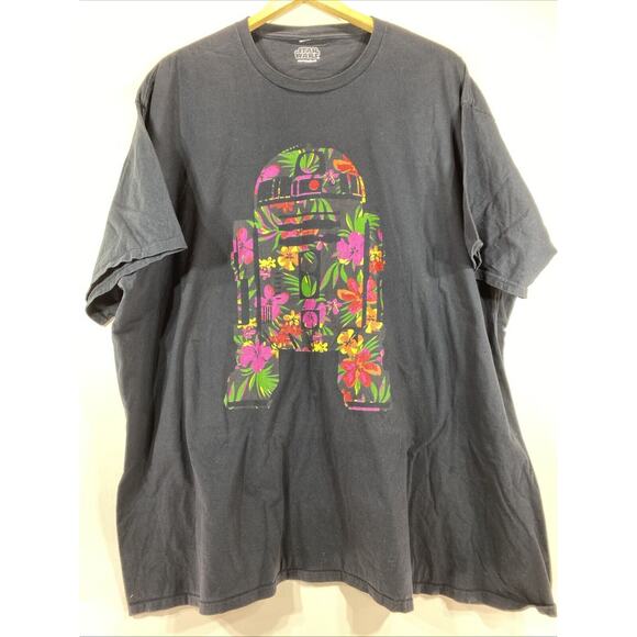 Star Wars R2D2 Floral Graphic Short Sleeve T-shirt 4xl Chest 58/60 Never Worn - Picture 1 of 5